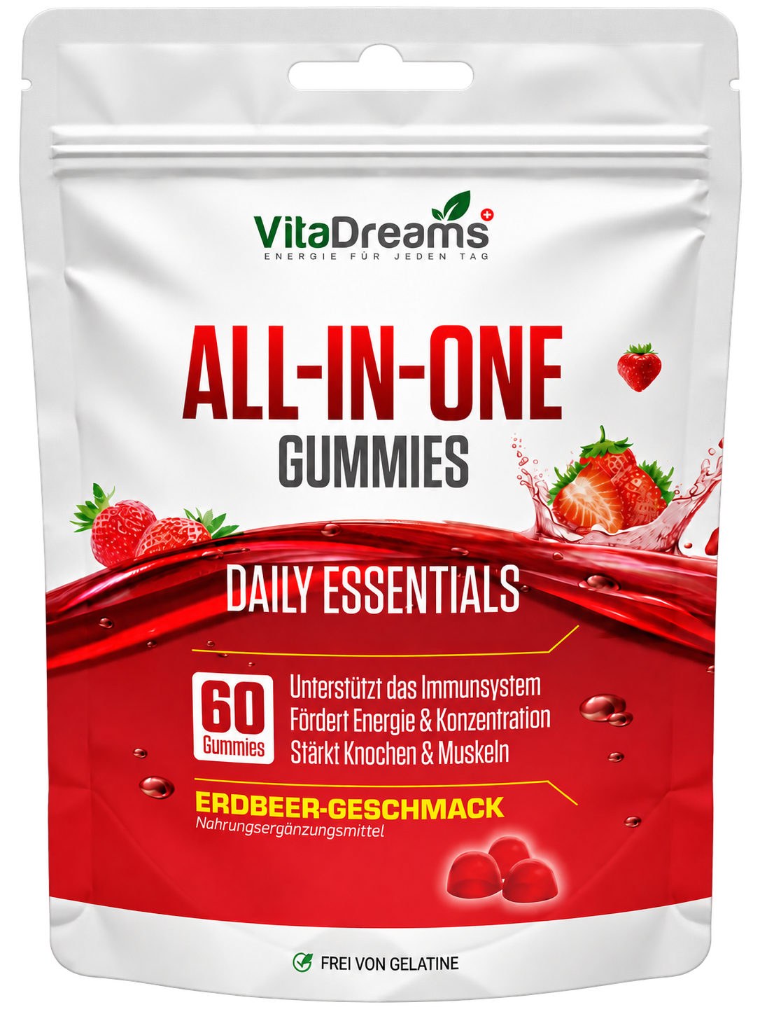 VitaDreams All-in-One Gummies Daily Essentials, Vorderseite